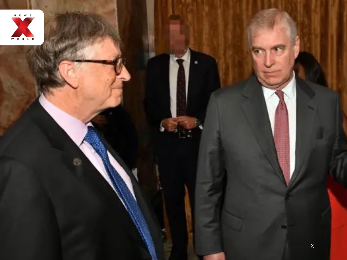 Bill Gates is pictured with Andrew Mountbatten-Windsor