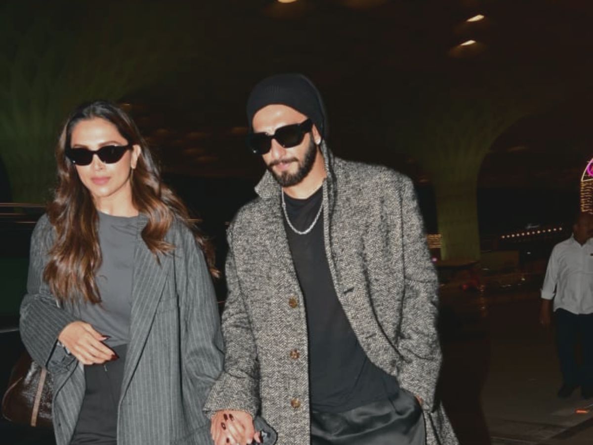 Ranveer Singh and Deepika Padukone jet off from Mumbai
