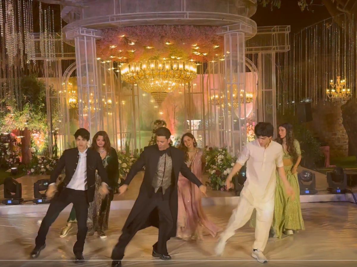 Dancing dad with his boys