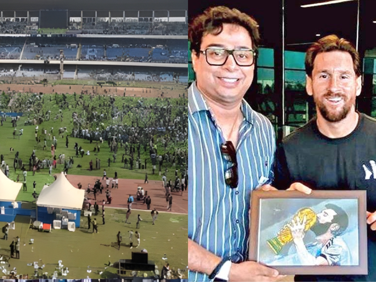 Chaos erupted at Lionel Messi’s Kolkata event as angry fans stormed the pitch after the football icon left the stadium within minutes.