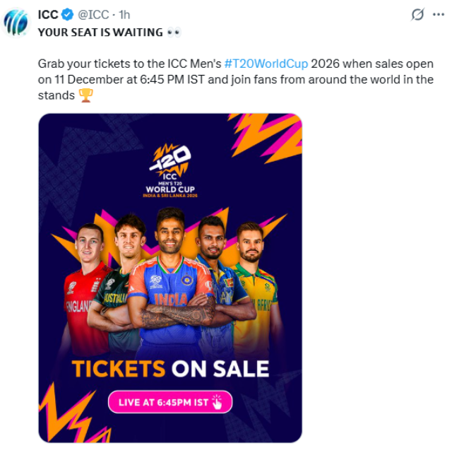 2026-mens-world-cup-icc-opens-ticket-sales-heres-how-you-can-buy-as-prices-begin-at-100-but-the-most-expensive-one-is-for 2026 Men’s World Cup: ICC Opens Ticket Sales, Here’s How You Can Buy As Prices Begin At ₹100 But The Most Expensive One Is For….
