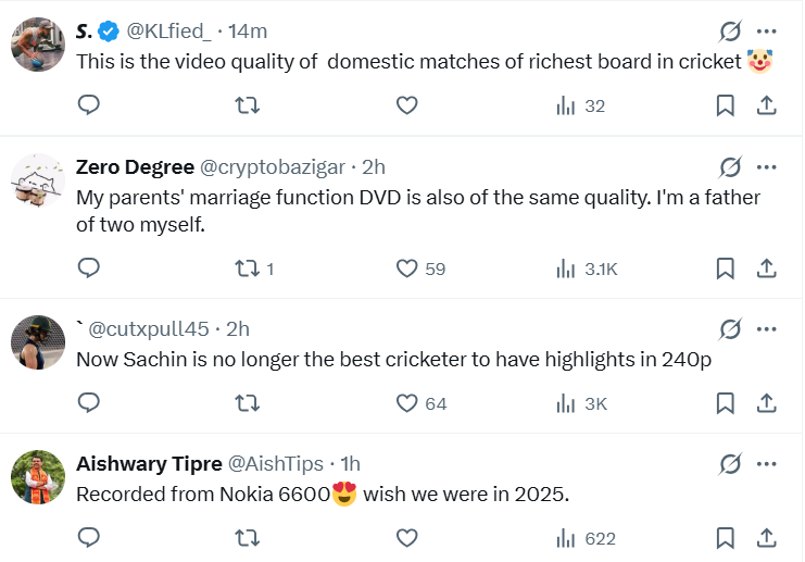 Vijay Hazare Trophy: ‘Richest Board’ BCCI Gets Slammed For Sharing Poor Quality Of Virat Kohli, Rohit Sharma Centuries, Fans Ask, ‘Was This Recorded On Nokia?’