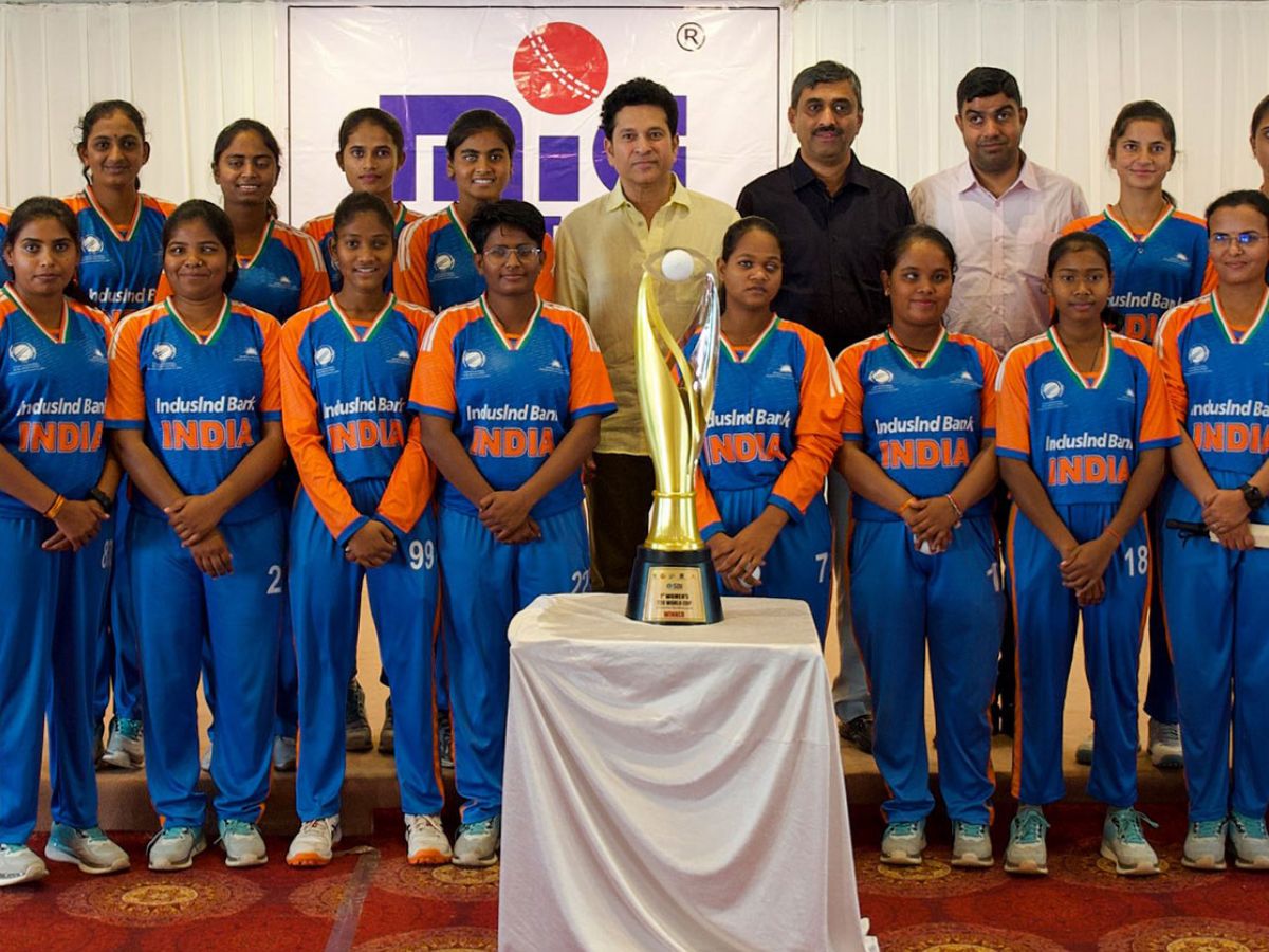 Sachin Tendulkar Felicitates India's Women Blind Cricket Team For World Cup Glory