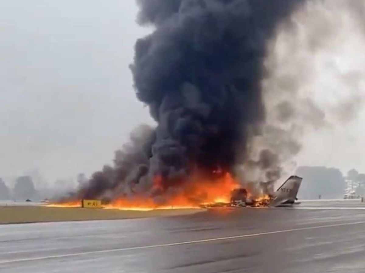 Private Jet Owned By NASCAR Driver Greg Biffle Crashes While Landing At North Carolina Airport