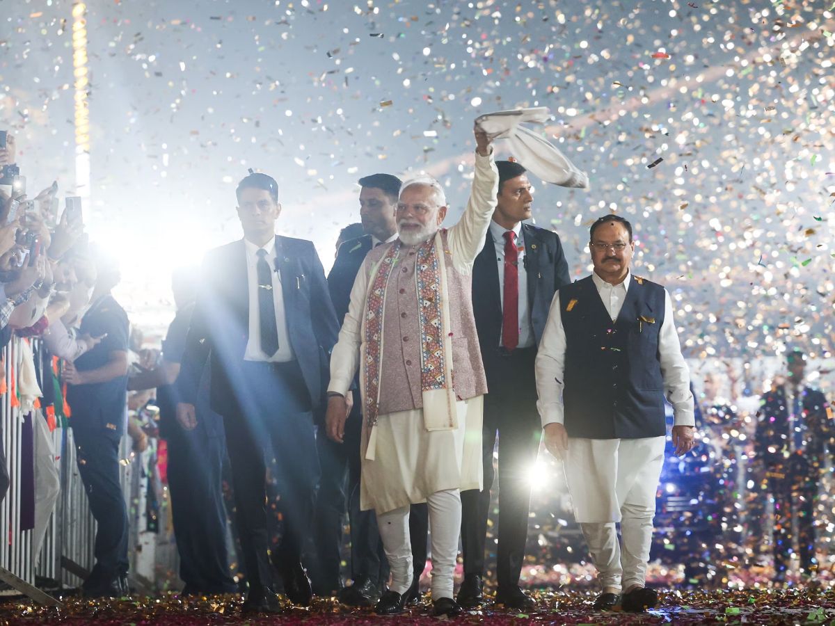 'Gamcha' In The Air: PM Narendra Modi Leads Celebrations After NDA Secures Sweeping Victory In Bihar Elections