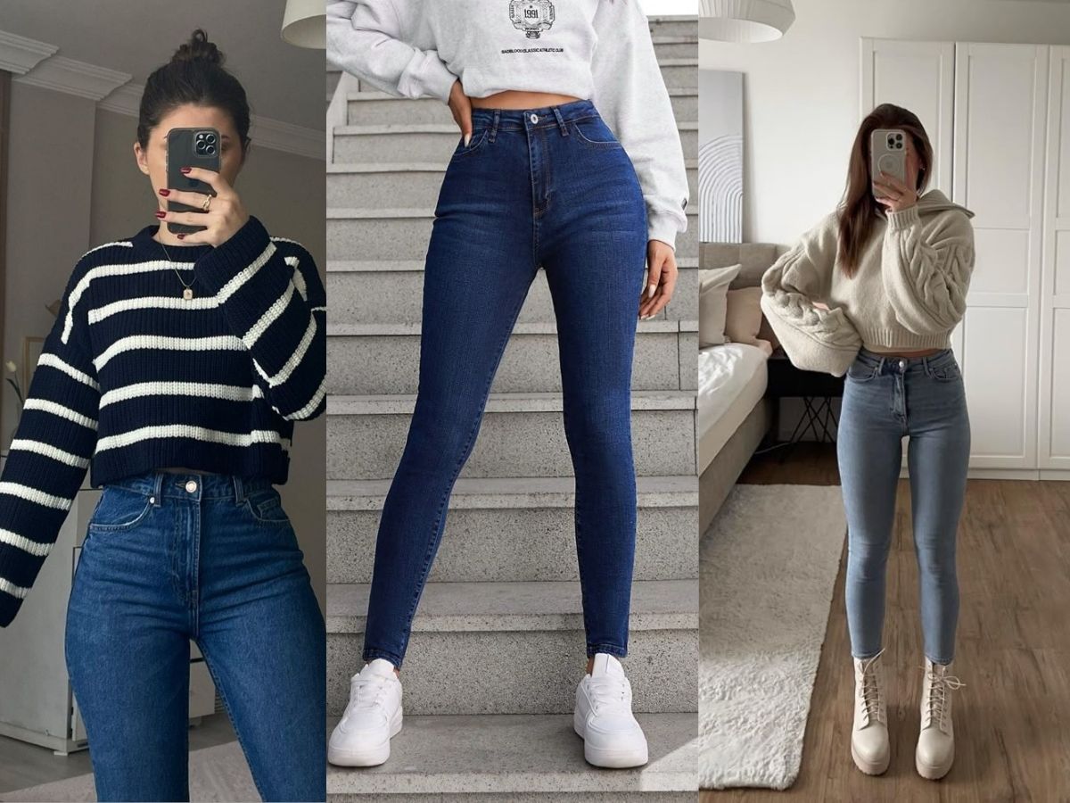 High-Waisted Skinny Jeans
