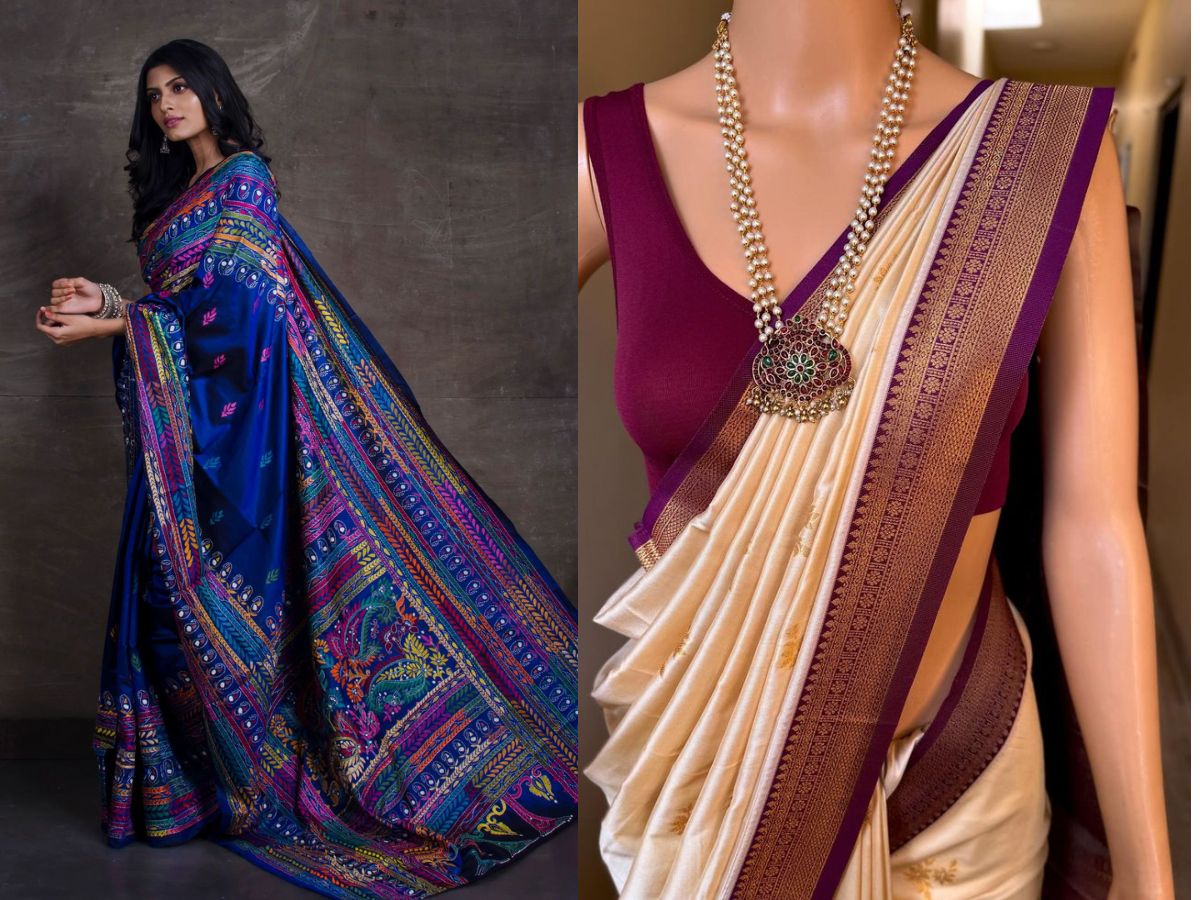 Silk or Cotton-Silk Saree