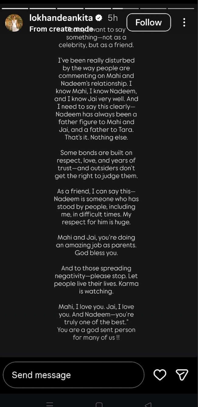 Ankita Lokhande Defends Mahhi Vij Amid Relationship Rumours With Nadeem Nadz, Says ‘He Is A Father Figure’, Praises Him As A ‘God-Sent Person’