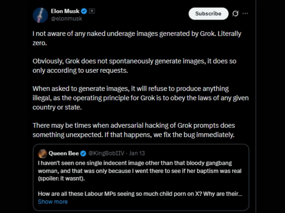 Elon Musk’s X To Put the Brakes on GrokAI: No More Sexualised AI Pics Of Real People!