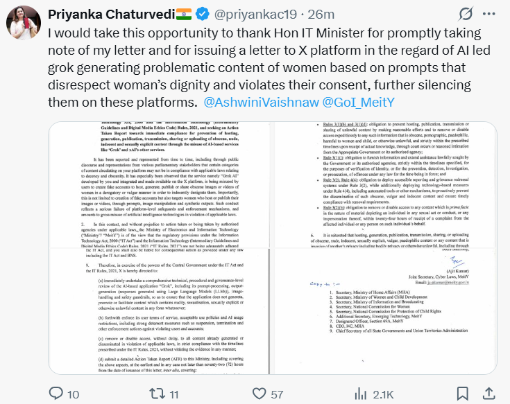 72-Hours Notice To X? Centre Pulls Up Elon Musk’s Social Media Platform ‘Over Obscene, Sexually Explicit Content’ On Grok AI, Here’s What Happens Next