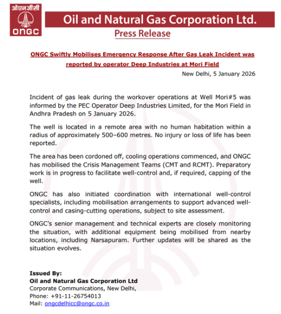 Andhra Pradesh ONGC Oil Well Accident: Major Gas Leak During Repair Works Leads To Massive Fire, Spark Panic In Villages