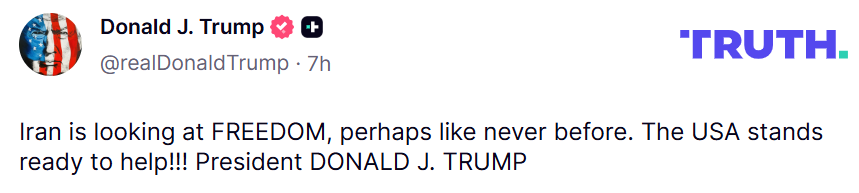 ‘Looking For Freedom…US Ready To Help’: Trump Voices Support As Several Protesters Killed Amid Widespread Demonstrations