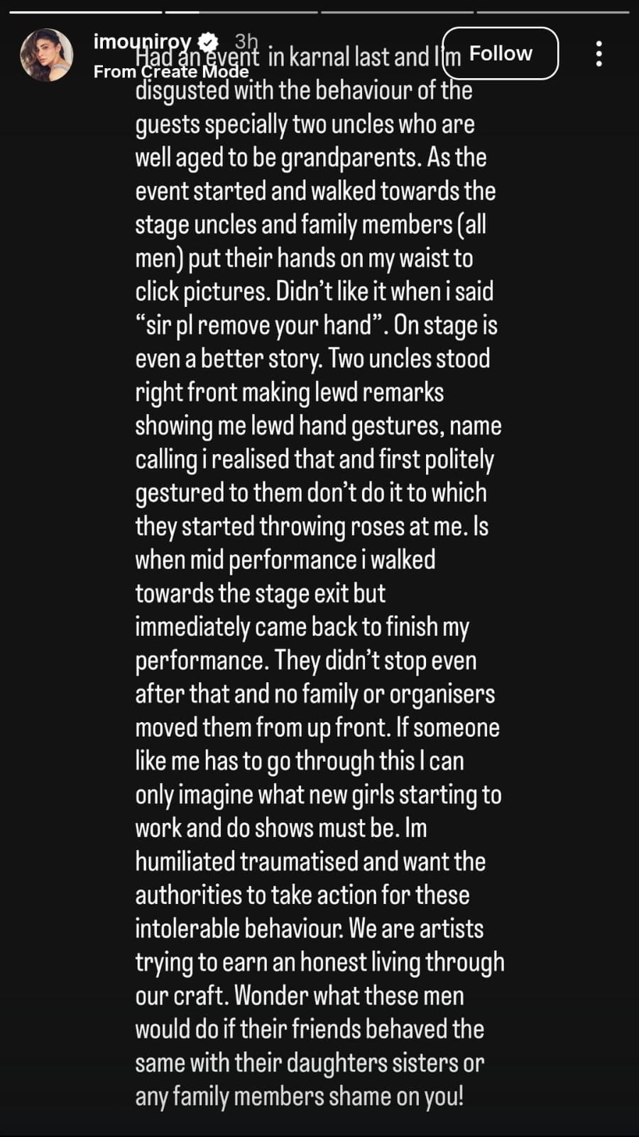 Mouni Roy Harassed On Stage In Haryana Event, Actress Reveals Lewd Gestures, Waist Touching By Elderly Men, Calls It Traumatizing