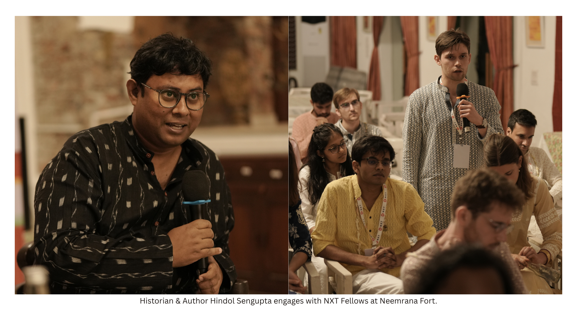 Historian & Author Hindol Sengupta engages with NXT Fellows at Neemrana Fort, NXT Fellowship 2026.