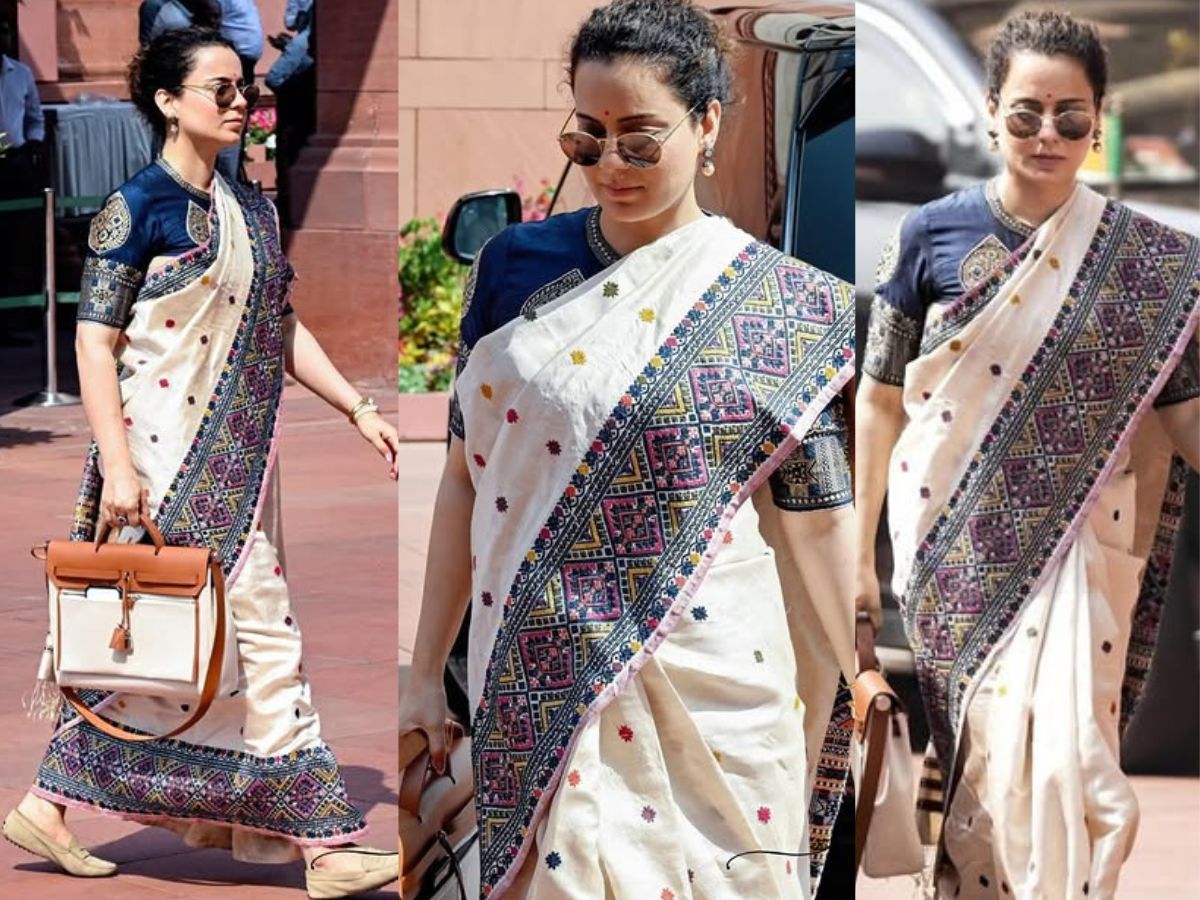 Kangana in Assam Tussar Silk Saree