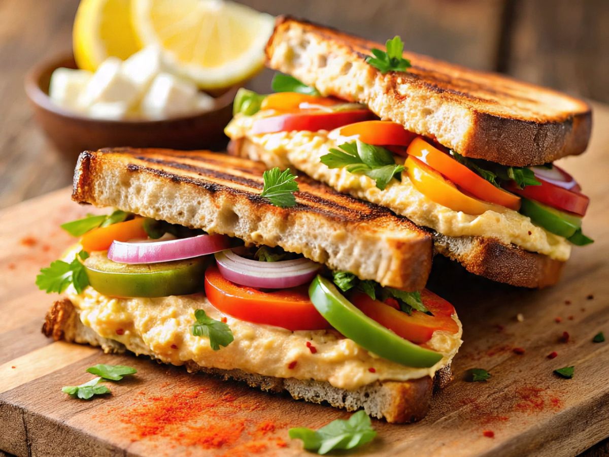 Grilled Veggie Hummus Sandwich