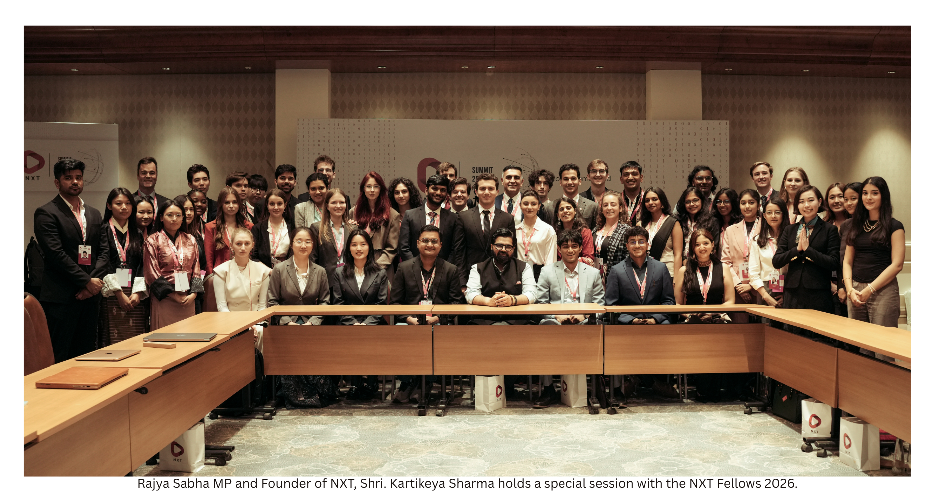 the-india-story-unveiled-inaugural-nxt-fellowship-2026-concludes-as-a-resounding-global-success Rajya Sabha MP and Founder of NXT, Shri. Kartikeya Sharma holds a special session with NXT Fellows 2026.