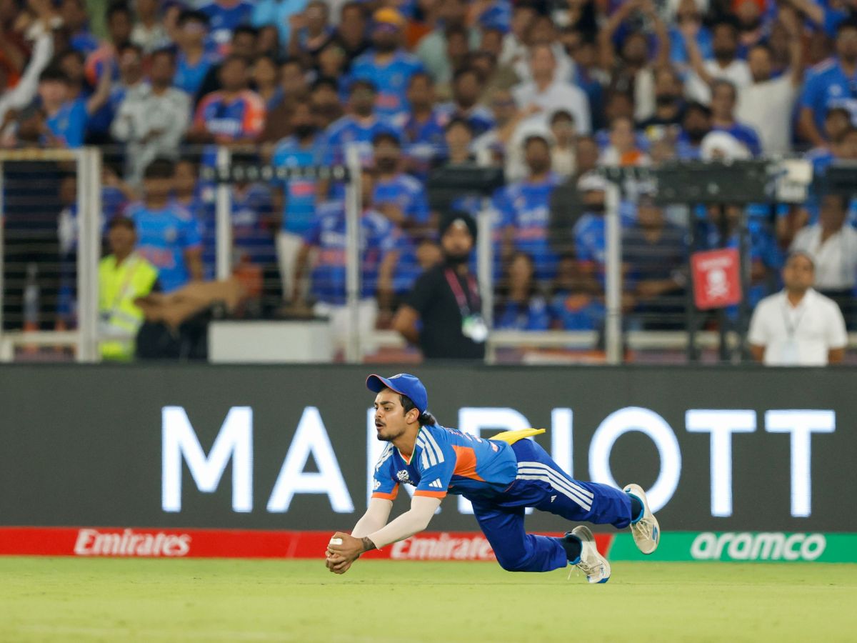 Ishan kishan's catch to dismiss Rachin Ravindra came off Jasprit Bumrah's bowling. Image Credit: X/@BCCI