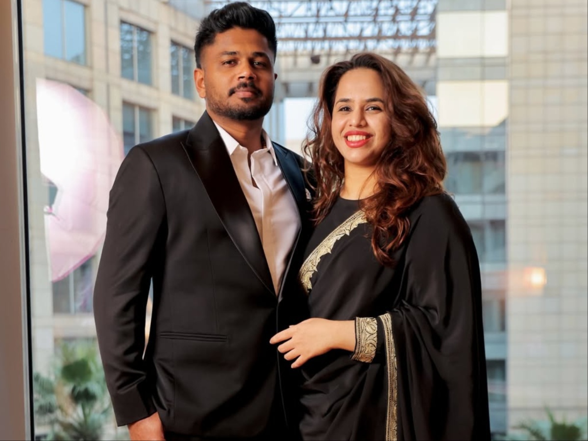 A vintage photo of Sanju Samson and Charulatha Remesh from their college days at Mar Ivanios College