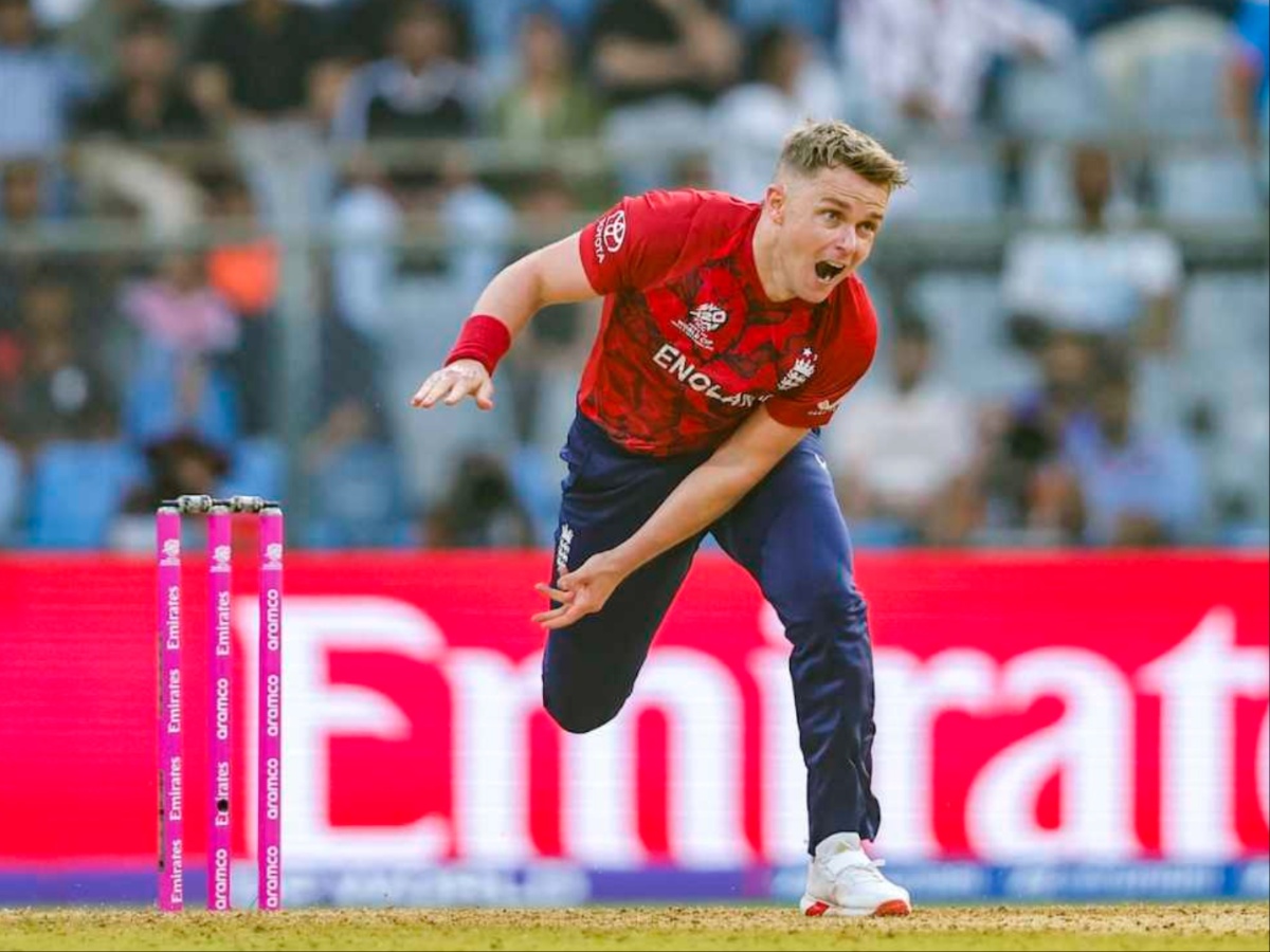 England all-rounder Sam Curran in Rajasthan Royals jersey, sidelined with a groin injury