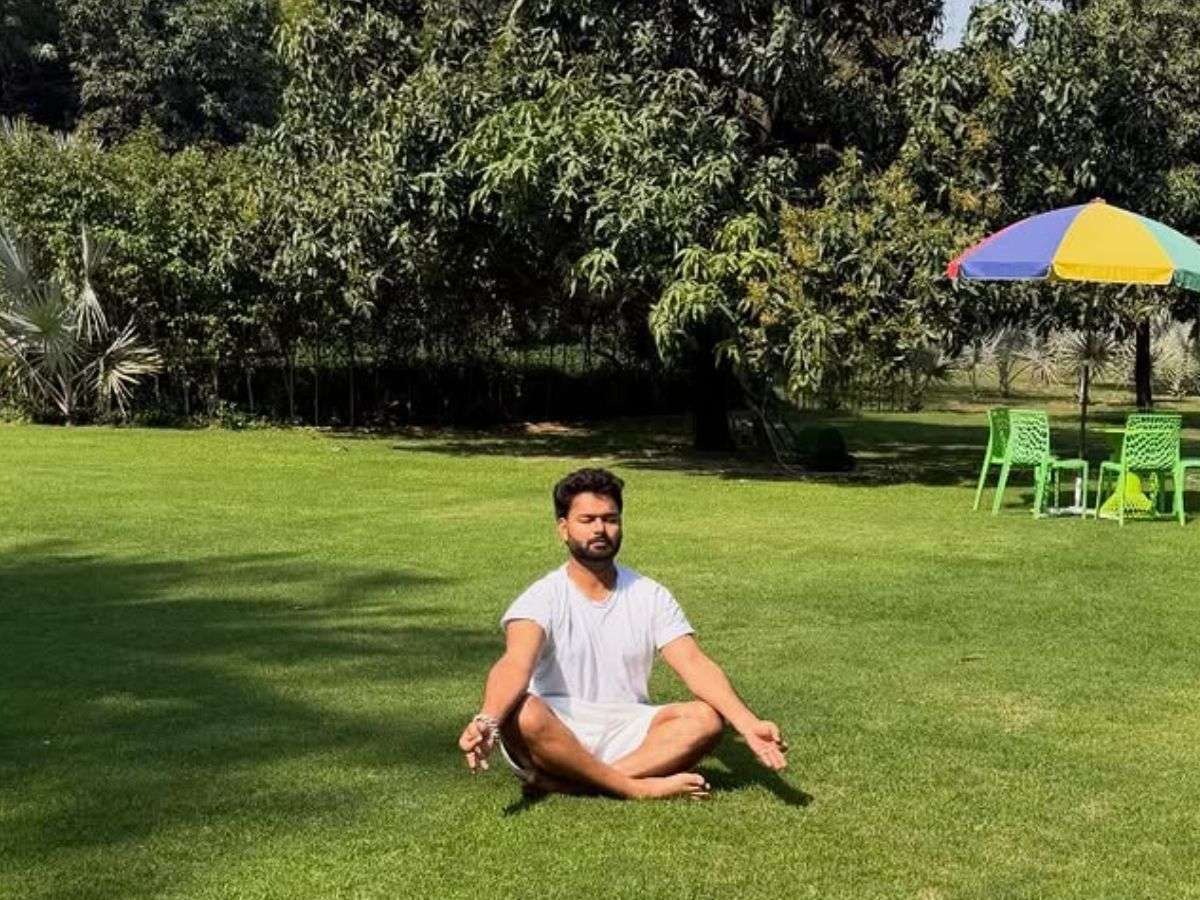 Rishabh Pant Meditating In His Lawn