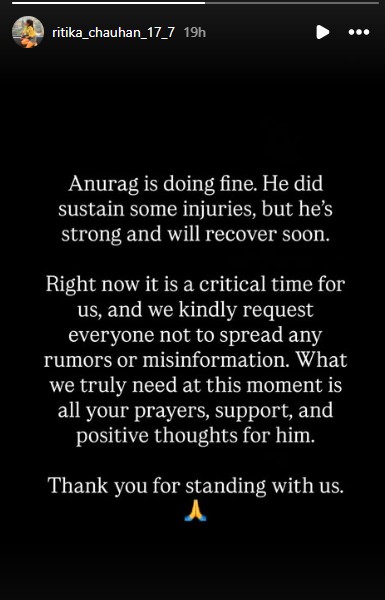 UK07 Rider Anurag Dobhal’s Wife Ritika Chauhan Finally Reacts After Rider Allegedly Attempts Suicide During Instagram LIVE, She Said…