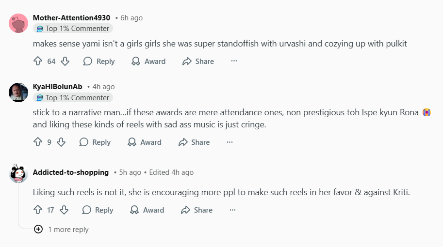 Did Yami Gautam Take A Dig At Kriti Sanon? Aditya Dhar’s Wife Likes A Reel Questioning Actress Winning Best Actress Award