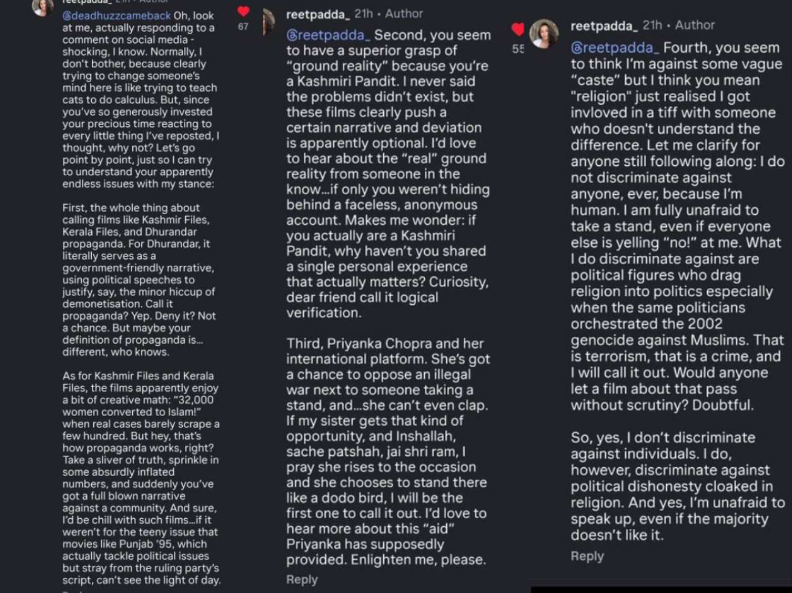 is-reet-padda-dating-a-pakistani-man-new-pics-surface-as-aneet-paddas-sister-deletes-instagram-days-after-calling-dhurandhar-2-a-propaganda-film Is Reet Padda Dating A Pakistani Man? New Pics Surface As Aneet Padda’s Sister Deletes Instagram Days After Calling Dhurandhar 2 A ‘Propaganda’ Film