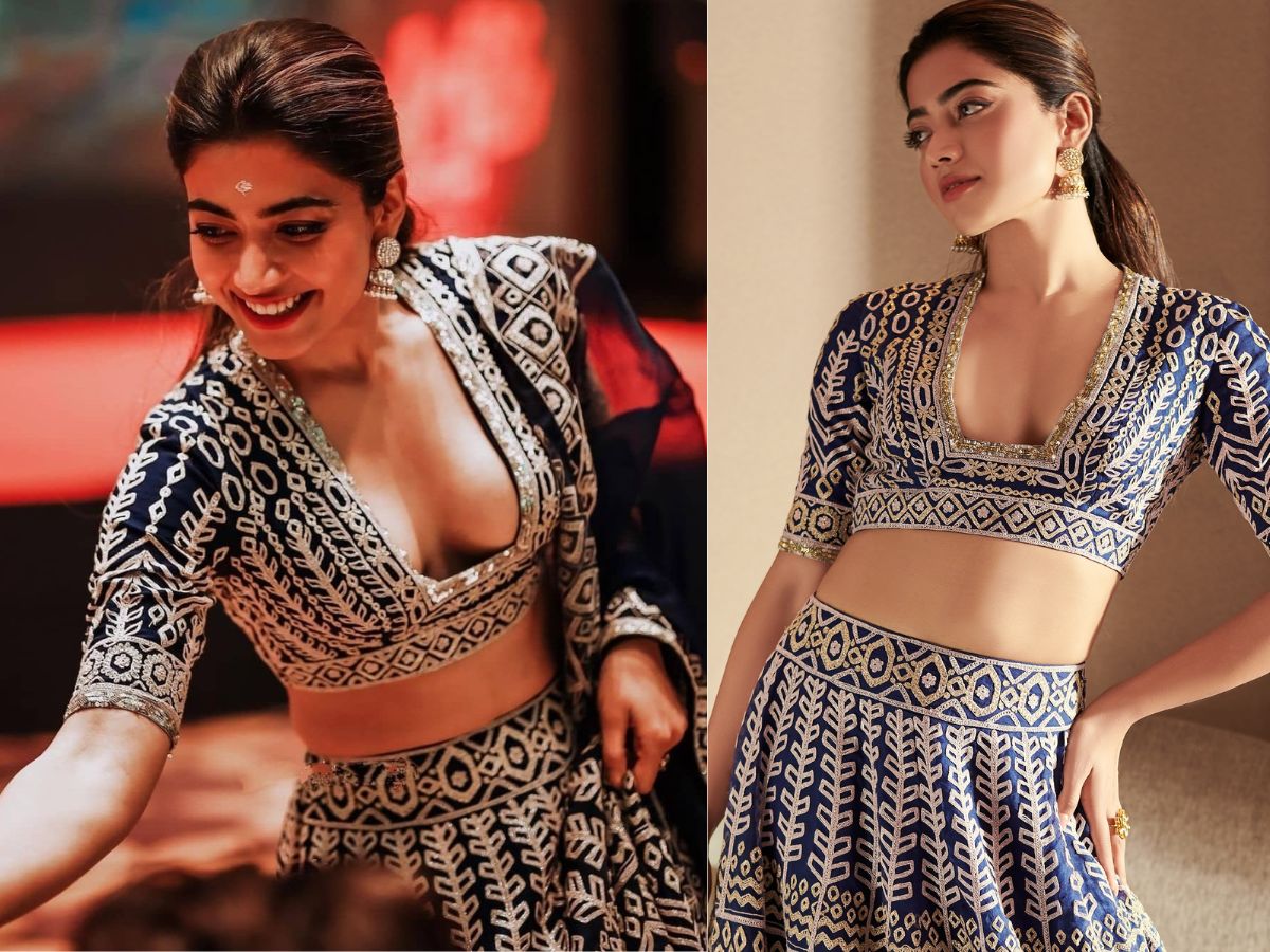 Rashmika Mandanna in Blue Lehenga