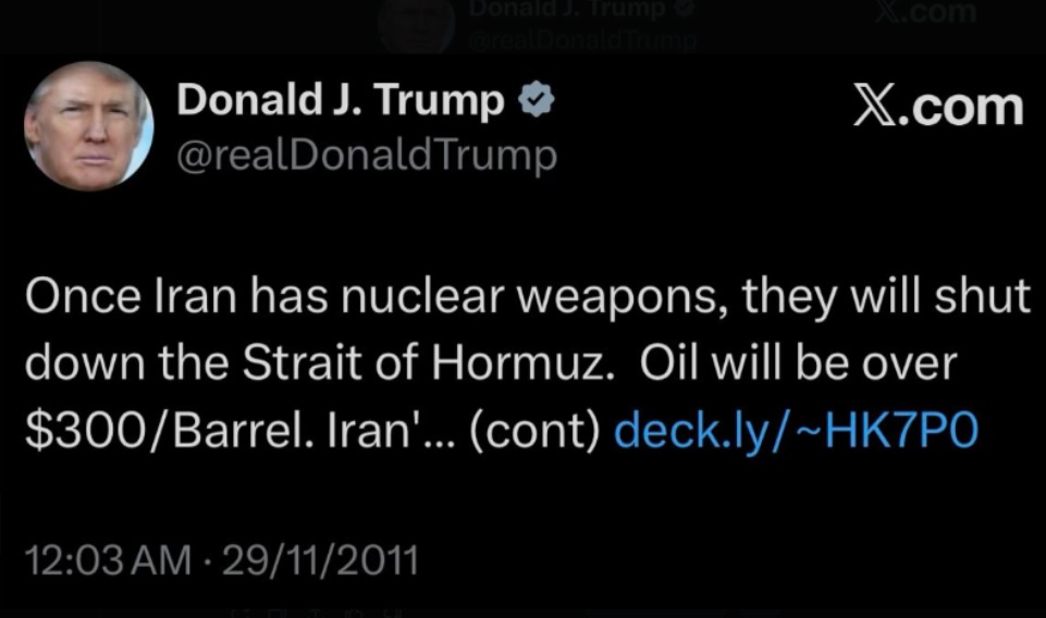 ‘Oil Will Be Over $300 A Barrel’: Did Donald Trump Predict Strait Of Hormuz Closure A Decade Ago? POTUS’ 2011 Tweet Goes Viral Amid US-Iran War