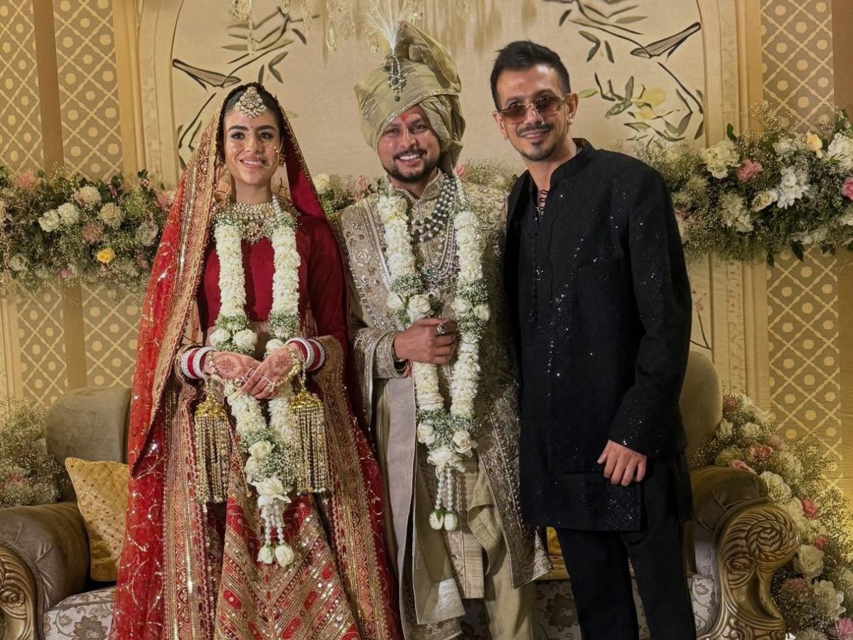 Yuzvendra Chahal at Kuldeep Yadav's Wedding