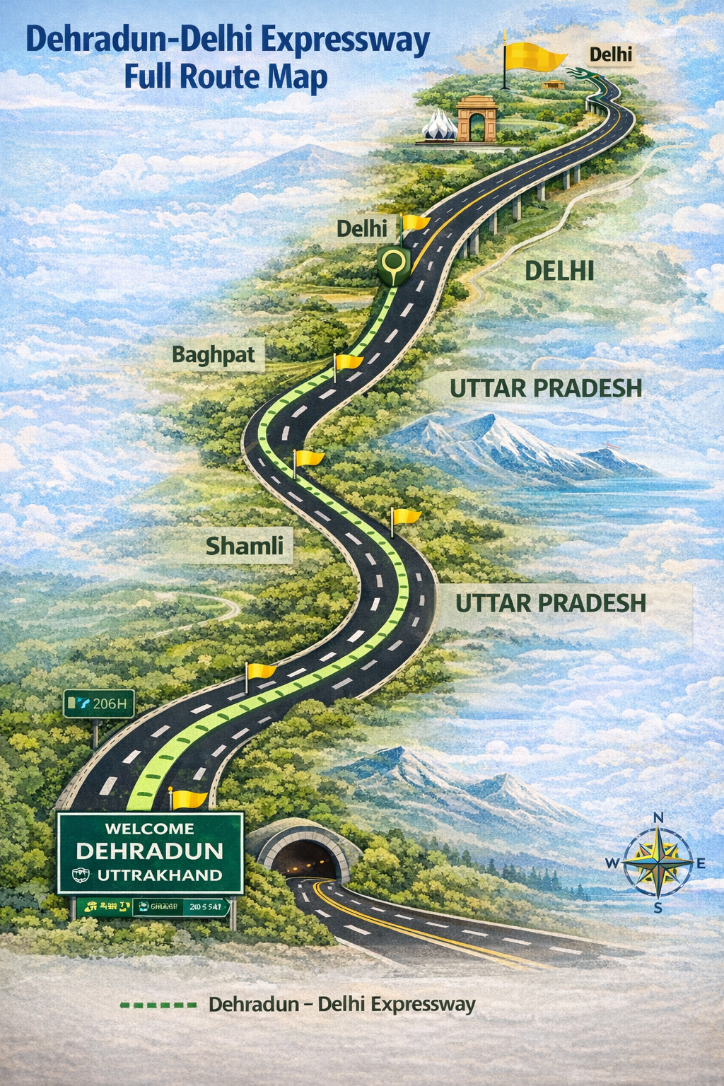 Delhi Dehradun Expressway Route Map