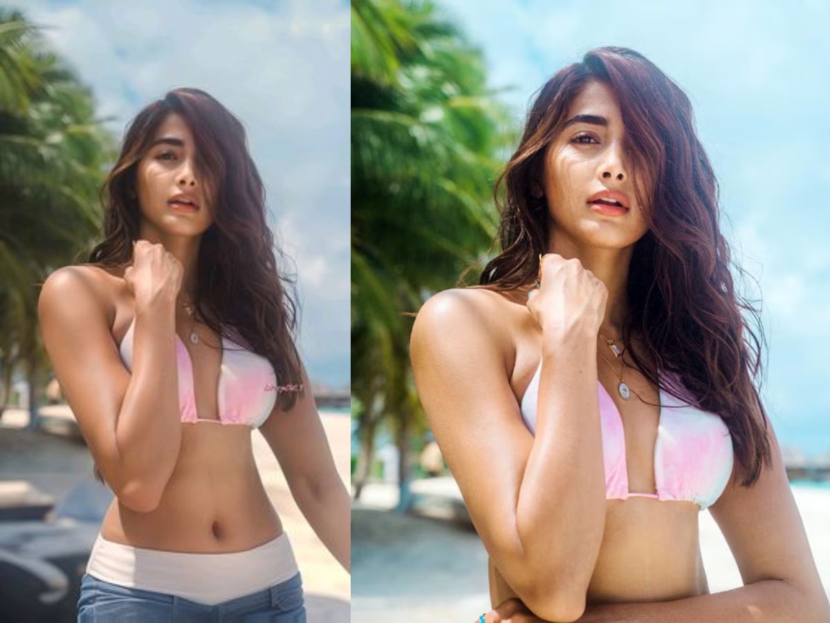 Pooja Hegde in Tie-Dye Bralett