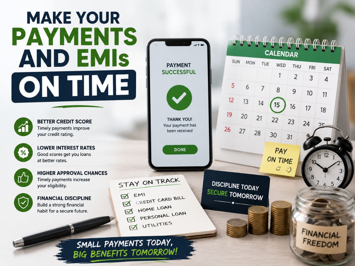 1. Make Your Payments And EMIs On Time To Protect  Your CIBIL Score