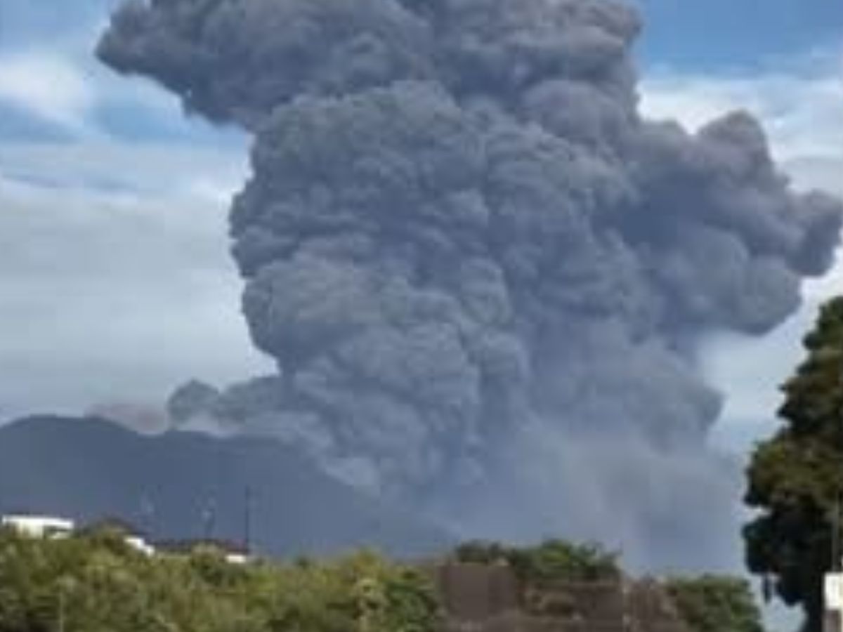 The Sky Is Covered With A Big Cloud Of Volcanic Ash