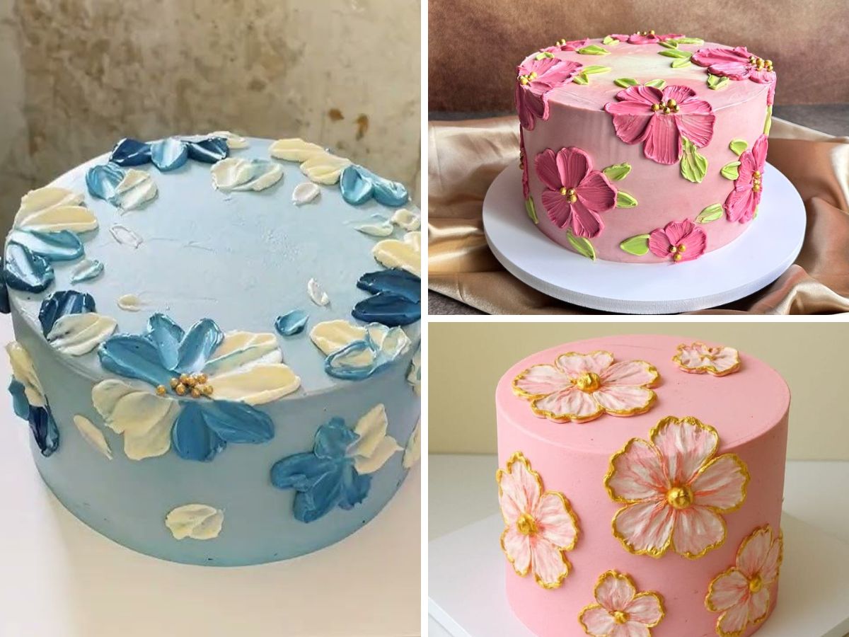 Palette Knife Floral Cakes