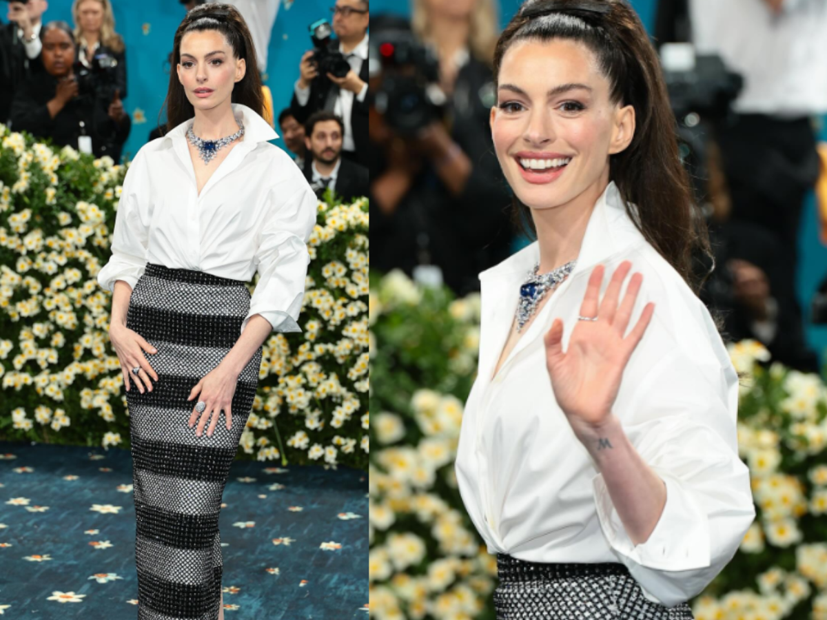 Anne Hathaway in Carolina Herrera