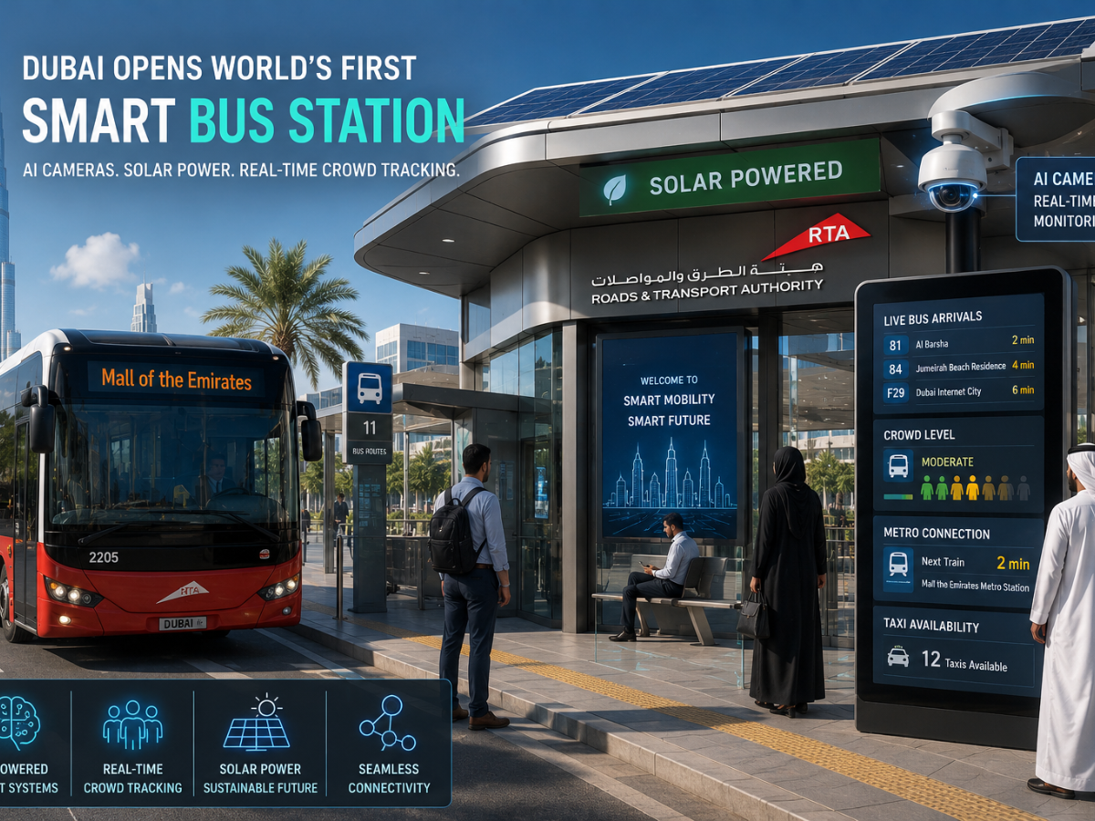 Dubai Launches World’s First AI-Powered Smart Bus Station with Solar Energy and Real-Time Crowd Tracking