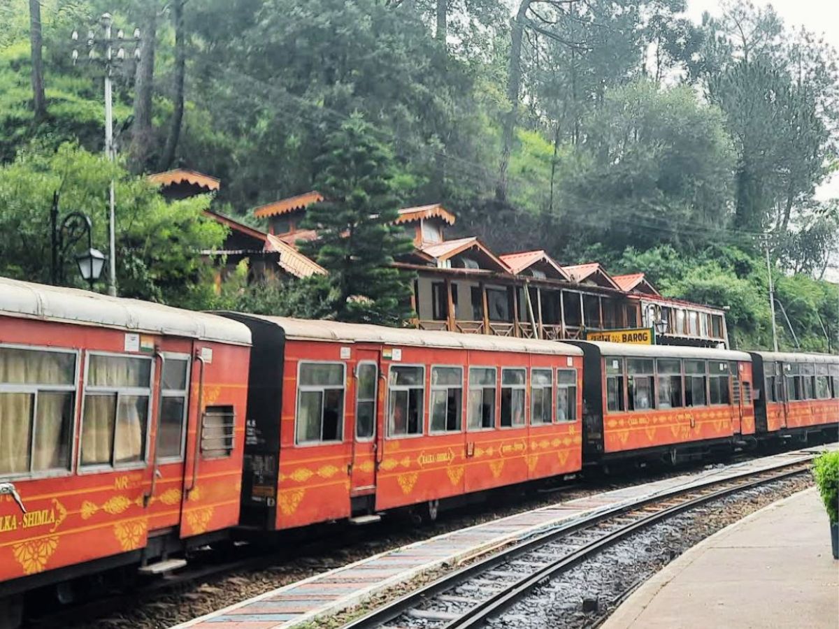Mall Road In Shimla And Toy Train