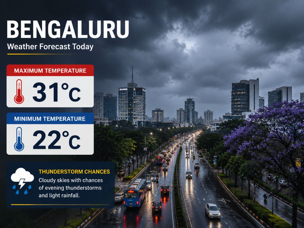 Bengaluru: Cloudy weather and thunderstorms