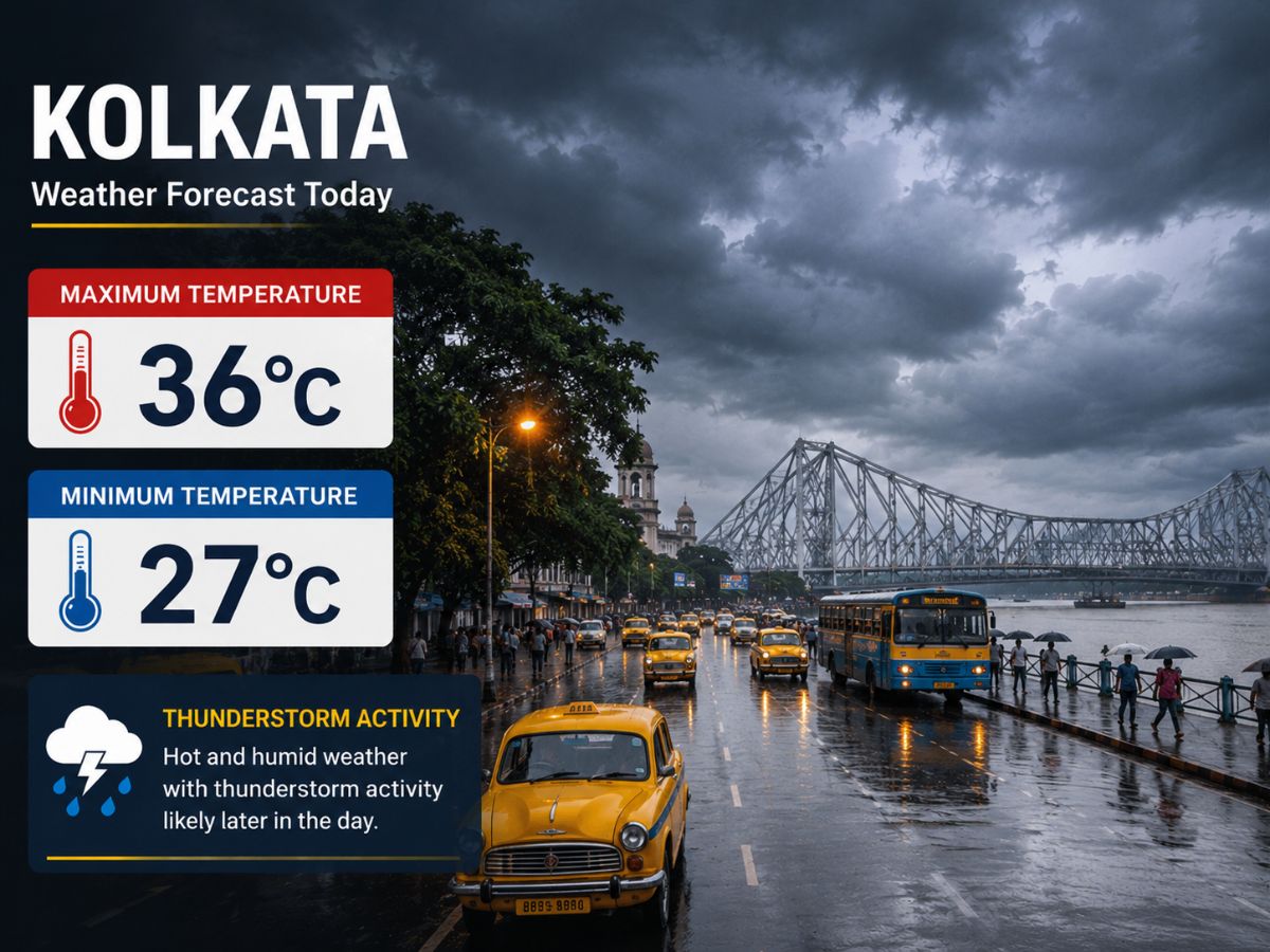 Kolkata: Thunderstorms and humid weather