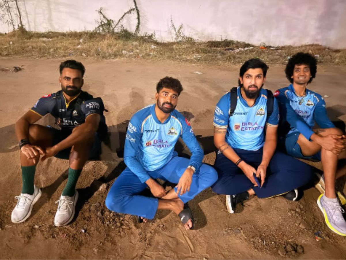 Kulwant Khejroliya, Mohammed Siraj, Ishant Sharma, and Sai Kishore in frame. Image Credit Instagram